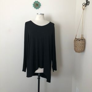 Eileen Fisher • black long sleeve high low top